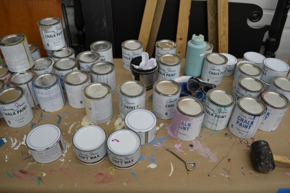 Chalk Paint® cans looking more "normal" after use.